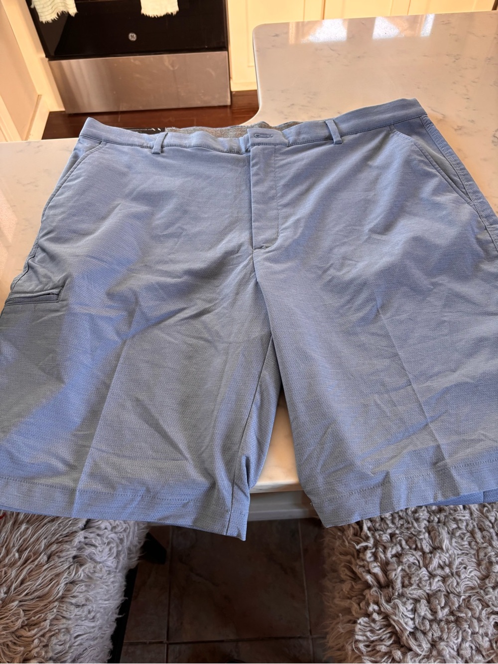 Greg Norman Collection Light Blue Performance Flat-Front Golf Shorts